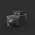 Gray Mechanical Component 3D Model With Complex Structure And Gear Details