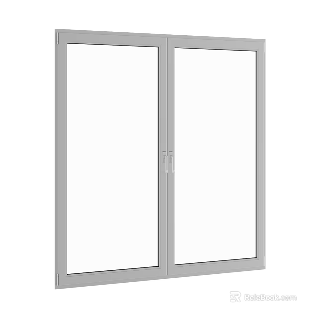 Modern Casement Window Design With Aluminum Frame Clear Glass And Secure Hinges System 3d model 