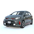Kia Gray Compact Hatchback With Modern Front Design LED Headlights And Black Alloy Wheels