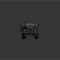 Military Armored Tank With Cannon And Heavy Armor On Gray Background