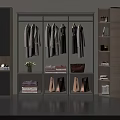 Modern Wardrobe With Hanging Area Drawers Storage Compartments And Bookshelves