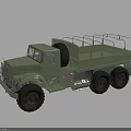Green Military Style Six Wheel Utility Truck With Open Cargo Bed And Metal Railings