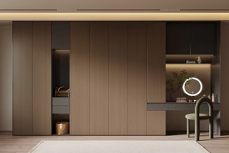 Modern Italian Wardrobe Dressing Table Integrated Cabinet 3d model