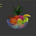 Fresh Assorted Fruits in Clear Glass Bowl with Pineapple Banana and Grapes