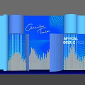 Blue Wavy Striped Event Backdrop for Chaudhry Twins Annual Gala 2023