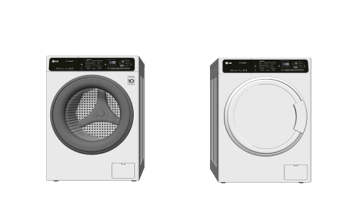 Modern Washing Machine Simple Drum Washer Dryer 3d model