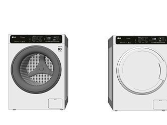 Modern Washing Machine Simple Drum Washer Dryer 3d model