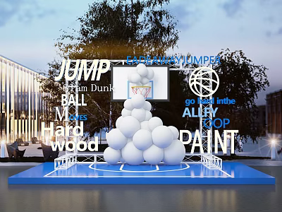 Meichen Basketball Frame Basketball Theme Meichen Balloon Commercial Meichen Device Meichen Basketball Rack 3d model