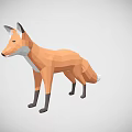 Low Poly Fox Game Character 3D Model With Orange White And Black Fur Stylized Design 3d model
