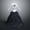 Elegant Black And White Dress With Long Sleeves And Round Neckline Design
