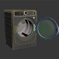 Modern Front Load Washing Machine With Open Door Control Panel And Visible Drum 3d model