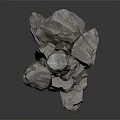Pile of Natural Gray Rough Textured Stones For Outdoor Decor And Landscaping
