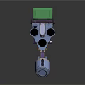 Futuristic Sci Fi Weapon With Purple Blue Body Green Screen And Red Circular Parts