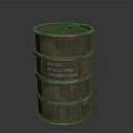 Rustic Metal Oil Drum With FEDCO 1018 Label For Household Storage