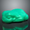 Green Frog Sculpture With Glossy Surface And Detailed Decorative Features 3d model