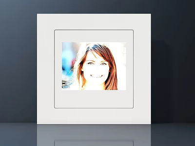 White Photo Frame Displaying Woman Portrait In Modern Home Decor 3d model