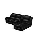 Luxurious Dark Brown Leather Recliner Sofa Set With Chaise Lounge And Built In Cup Holders