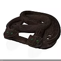 Brown Two Headed Snake With Green Eyes Coiled On White Background 3d model