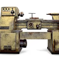 Sturdy Industrial Lathe Machine with Control Panel Rotating Parts and Heavy Duty Base