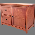 Solid Wood Entryway Side Cabinet With Simple Design Two Drawers And Storage Doors 3d model