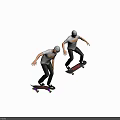 Man in White Thrasher T-Shirt Performing Skateboard Tricks with VANS Board and Green Wheels
