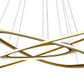 Stylish Modern Circular Intersecting Ring Chandelier With Metal Frame LED Light