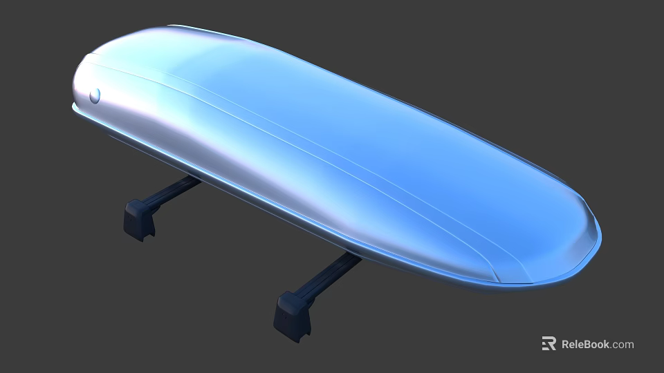 Blue Shiny Skateboard Deck With Black Trucks And Smooth Surface 3d model 