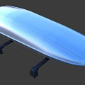 Blue Shiny Skateboard Deck With Black Trucks And Smooth Surface 3d model