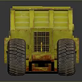 Yellow Industrial Construction Vehicle With Cab Dump Bed And Large Tires 3d model