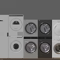 Modern Front Load Washing Machines With Circular Window Design And Multiple Color Options