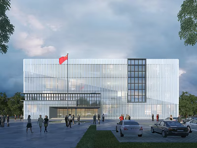 modern office building multi-storey office building 3d model