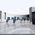 Modern High Tech Monitoring Room Interior With Multiple Digital Monitors Control Consoles And Ergonomic Chairs