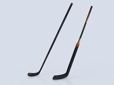 High Quality Hockey Sticks For Ice Hockey As Durable Sports Equipment With Modern Design 3d model