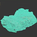 Natural Rock Scene Component With Textured Surface Green Vegetation And Mossy Base