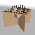 Modern Chess Side Table 3d model