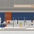 CHILLCHAN Final Summer Shop Window Display With Mannequin Clothes Bag And Plant