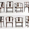 Classic Wooden Armchairs With Various Traditional Backrest And Armrest Designs Showcasing Elegant Craftsmanship