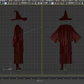 Green Witch Robe And Witch Hat Set For Halloween Costume With Distressed Edges