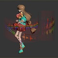 Modern Game Character Dance Girl Dancing Girl Disco Dancing Girl 3d model