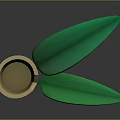Green Bamboo Plant With Segments Shoots And Leaves At The Top