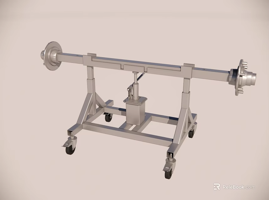 Heavy Duty Metal Equipment Stand With Wheels And Shaft Components 3d model 