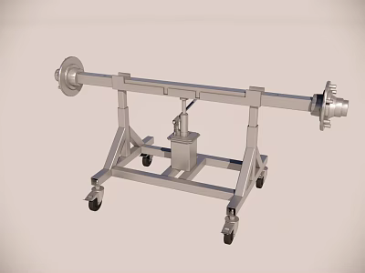 Heavy Duty Metal Equipment Stand With Wheels And Shaft Components 3d model