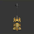 Yellow Mechanical Tiger Character With Spiked Tail Sharp Claws And Armored Features 3d model