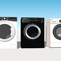 Modern Front Loading Washing Machines In Three Colors White Black Beige