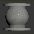 Stainless Steel Industrial Flange Component With Spherical Body And Bolt Holes