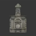 Classical Architectural Decorative Structure Featuring Carved Columns And Ornate Top Details