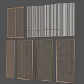 Modern screen metal screen grille partition 3d model