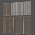 Modern screen metal screen grille partition 3d model