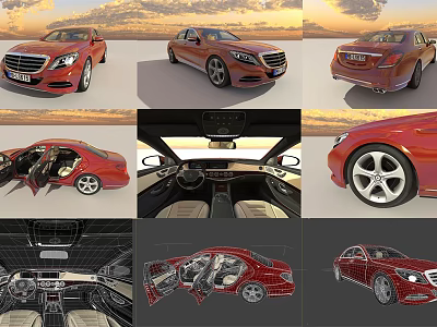 Red Car Multiple Angles Exterior Design Interior Details And 3D Rendering 3d model