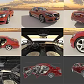 Red Car Multiple Angles Exterior Design Interior Details And 3D Rendering